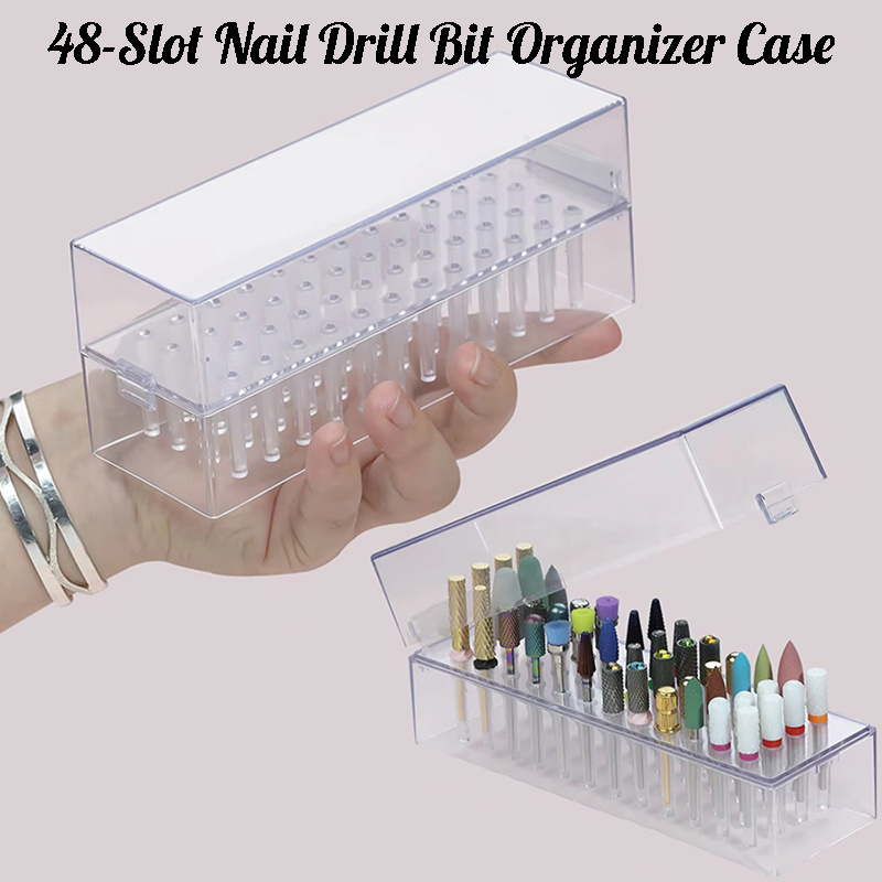 Acrylic Cutting Machine - 48 Holes Clear Nail Drill Bits