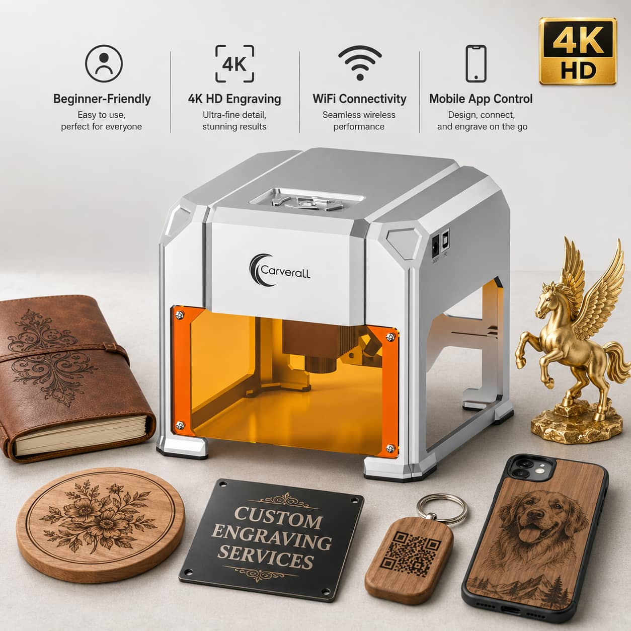 Industrial Laser Engraver For Metal - Carverall Laser Engraver Machine, K4 3W,