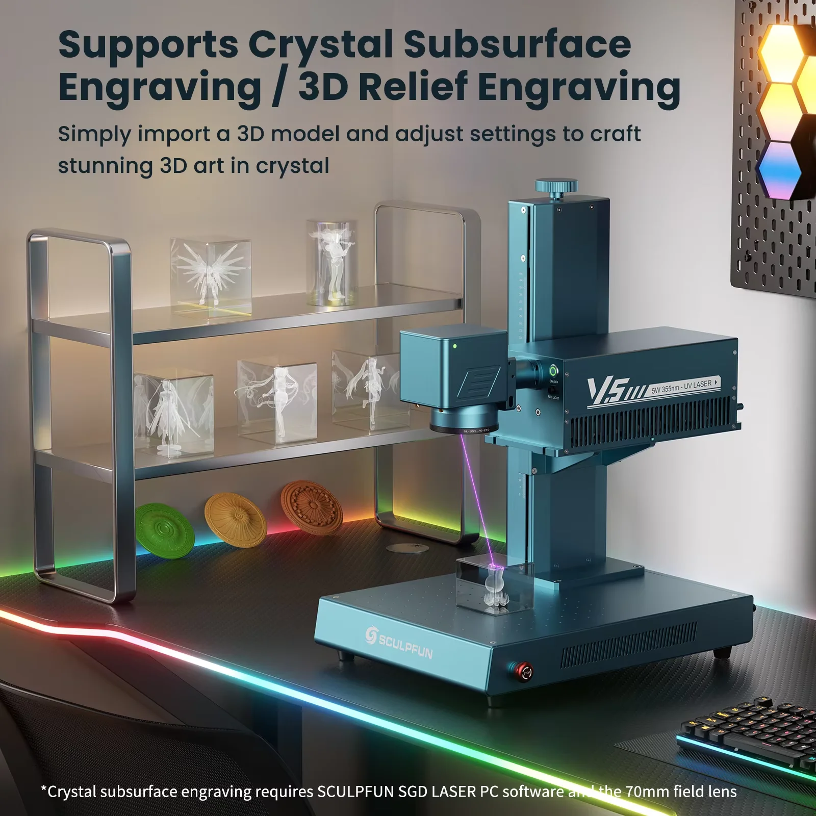 SCULPFUN V5 UV Laser Engraver  - Industrial Laser Engraving Machine For Metal 评论和价格