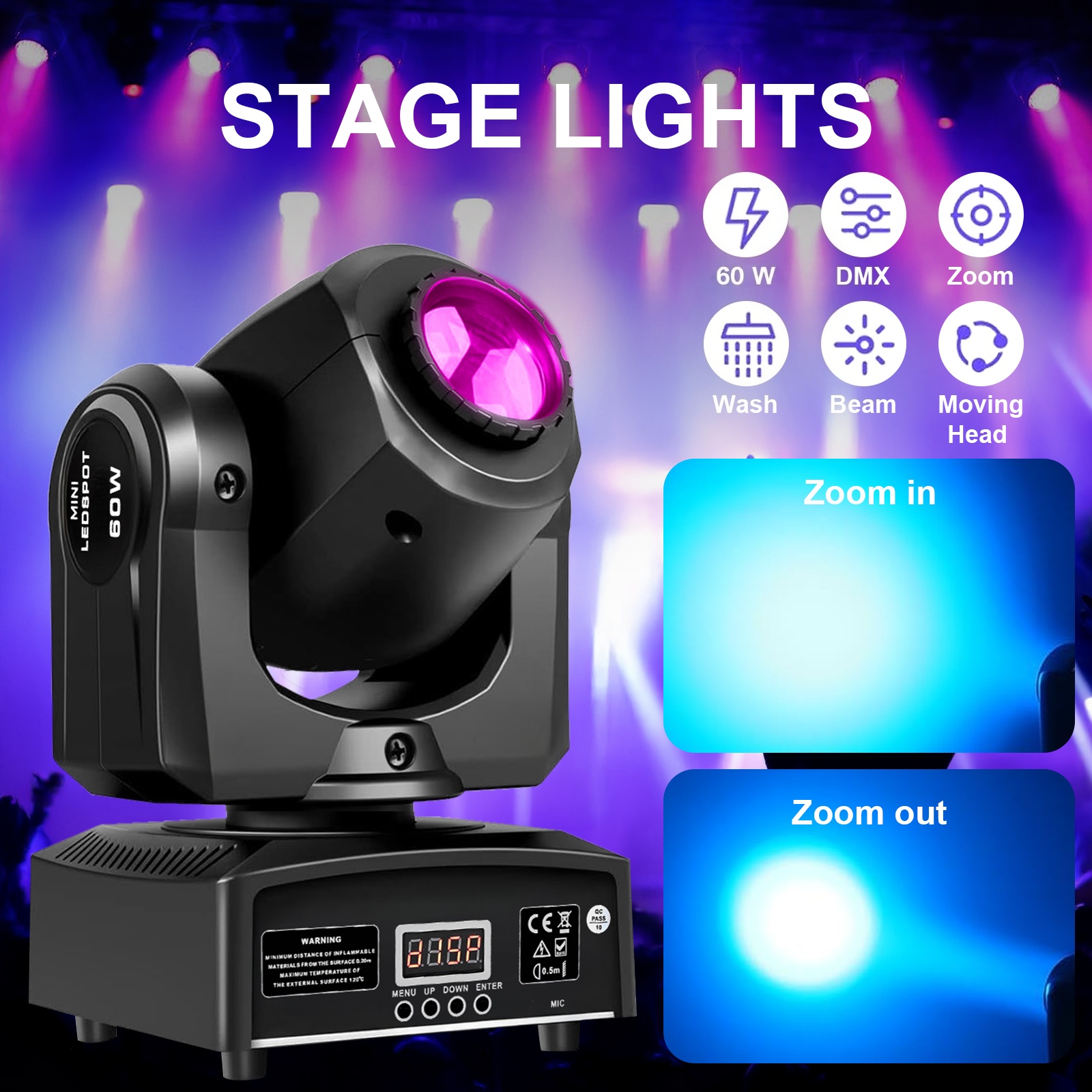 2PCS 60W Mini Led Dmx Gobo Mov - Laser Power Supply 60W 评论和价格