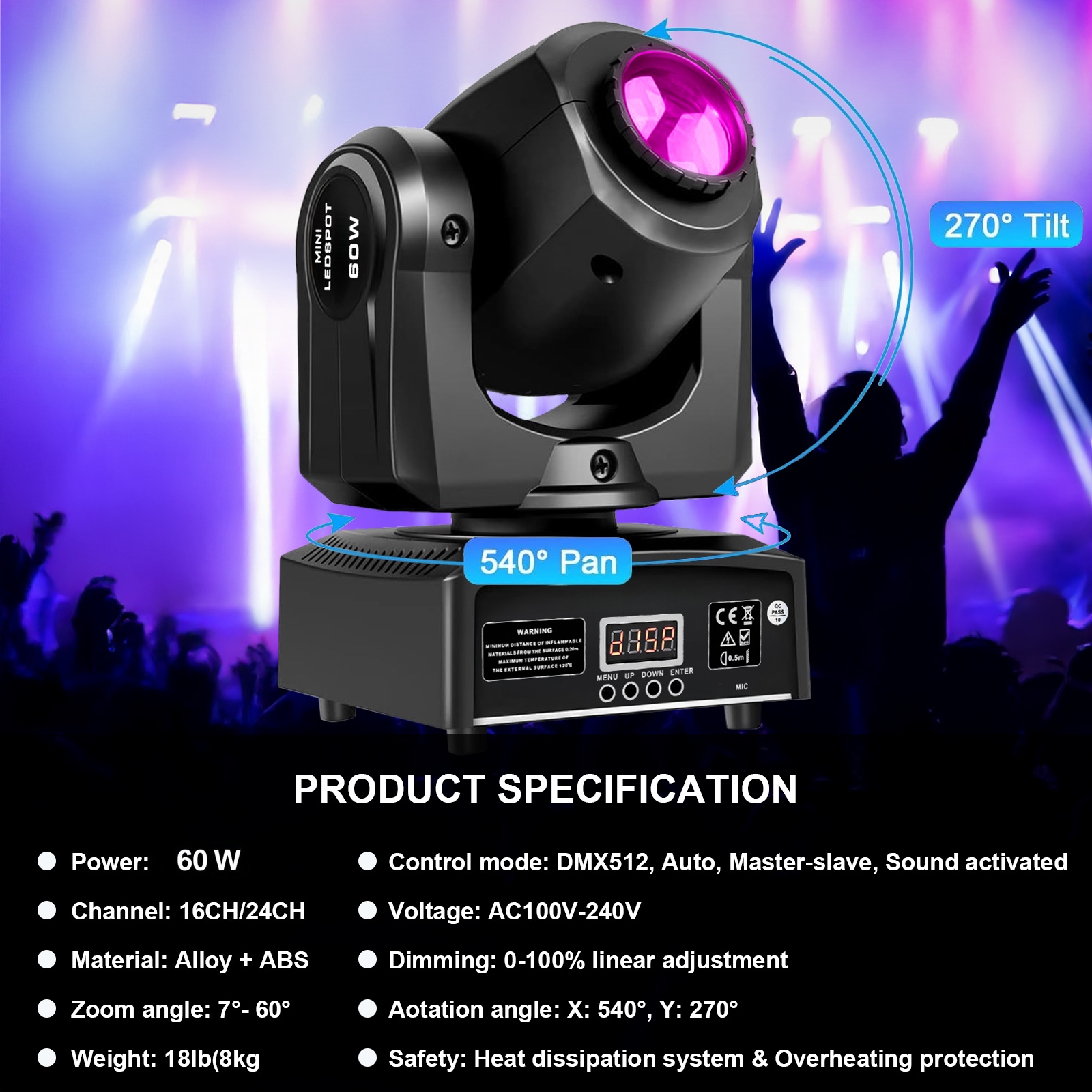 2PCS 60W Mini Led Dmx Gobo Mov - Laser Power Supply 60W 评论和价格
