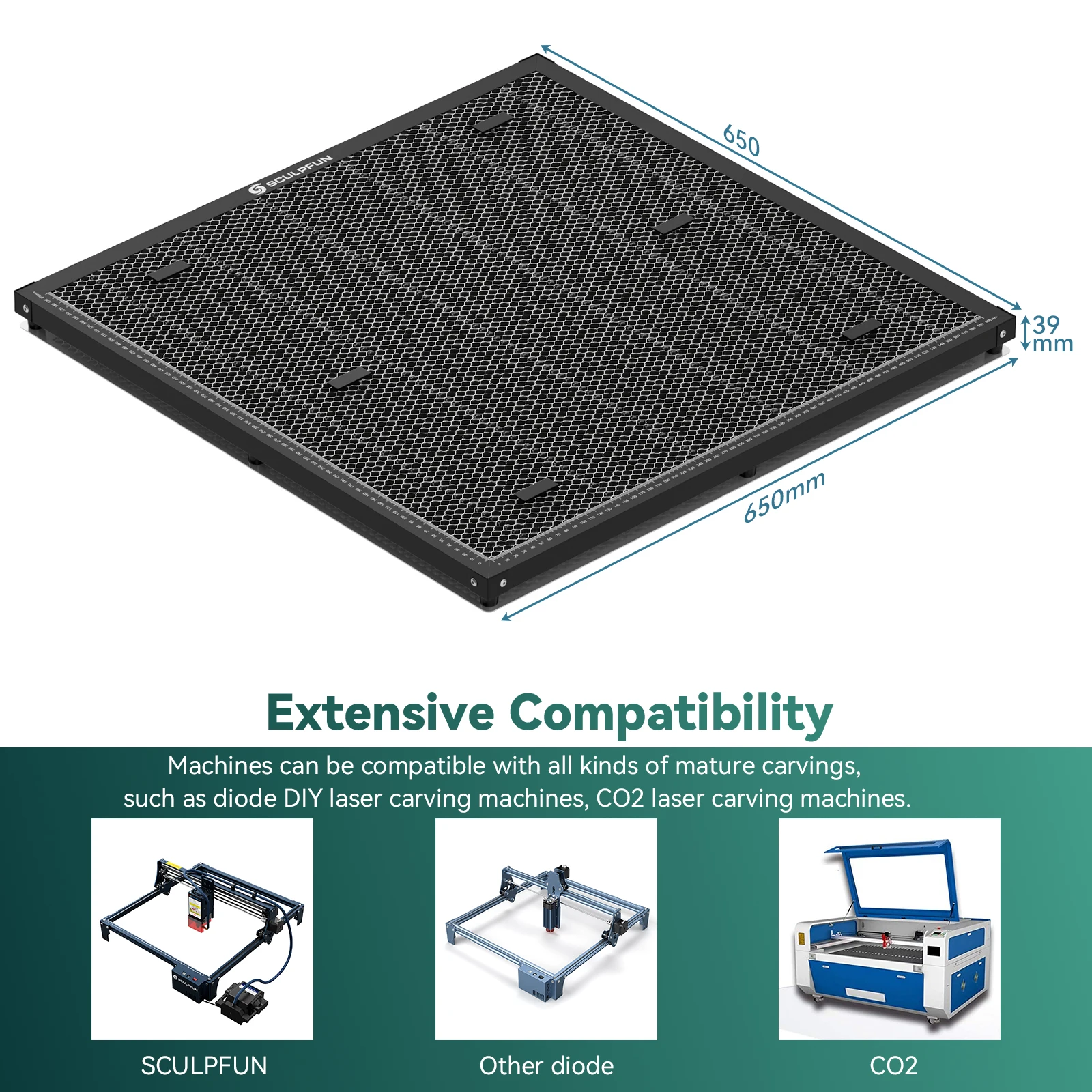 SCULPFUN 600x600mm Honeycomb P - Co2 Laser Engraving Machine 评论和价格
