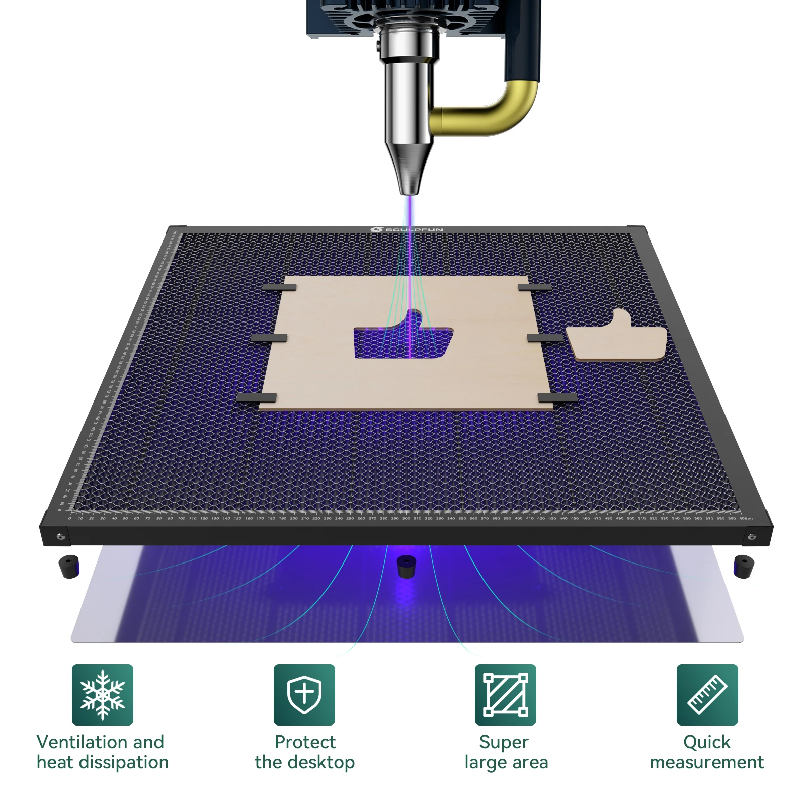 SCULPFUN 600x600mm Honeycomb P - Co2 Laser Engraving Machine 评论和价格